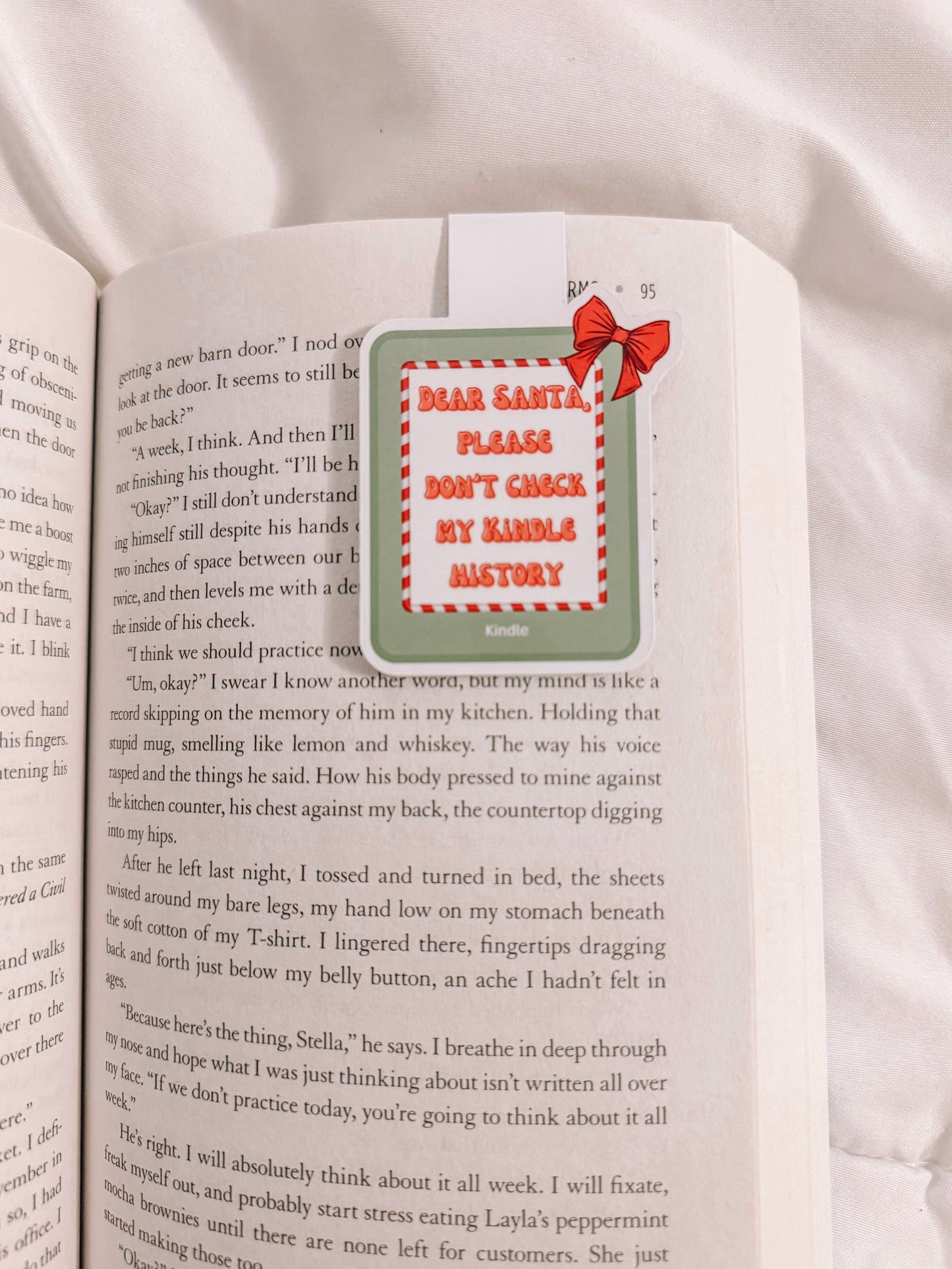 Santa, Please Don’t Check My Kindle History Magnetic Bookmark