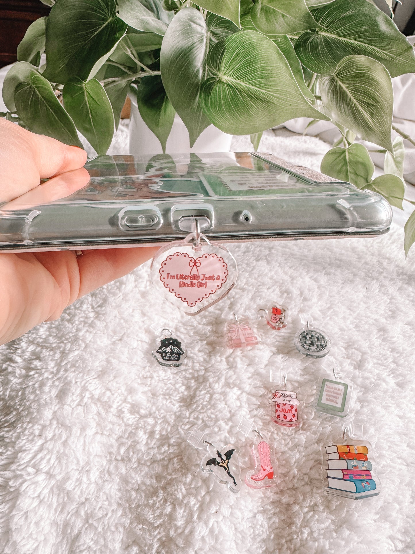 Acrylic Kindle Charm, Phone Charm, Ipad Charm, Usb C Charm, Bookish Merch, Kindle Accessories, Phone Accessories, USB-C Plug, Micro Usb