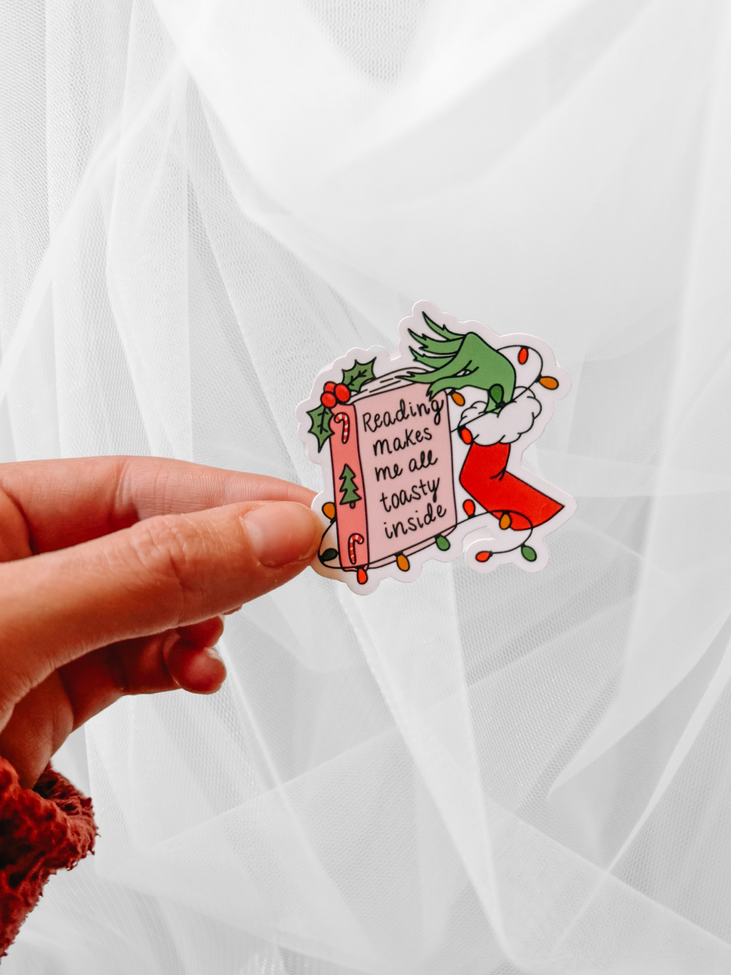 Reading Makes Me All Toasty Inside Sticker