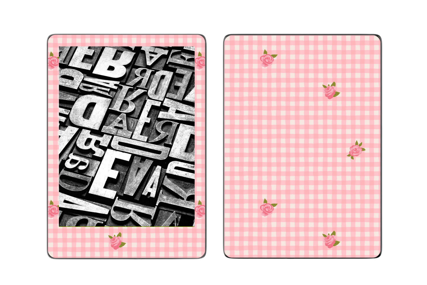 Pink Gingham Floral E-Reader Kindle/Kobo Skin