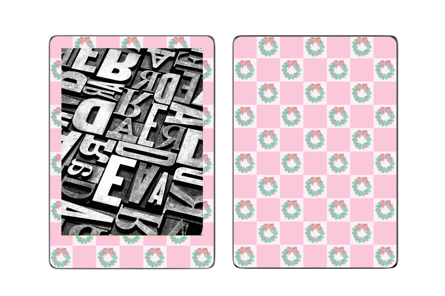 Pink Holiday Plaid E-Reader Kindle/Kobo Skin