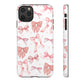 Pink Bows Iphone Phone Case, Polka Dot Bows, Cute Bow Pattern, Girly Phone Case