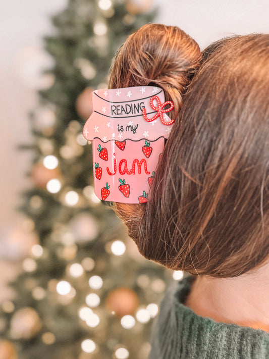 Reading Is My Jam Claw Hair Clip
