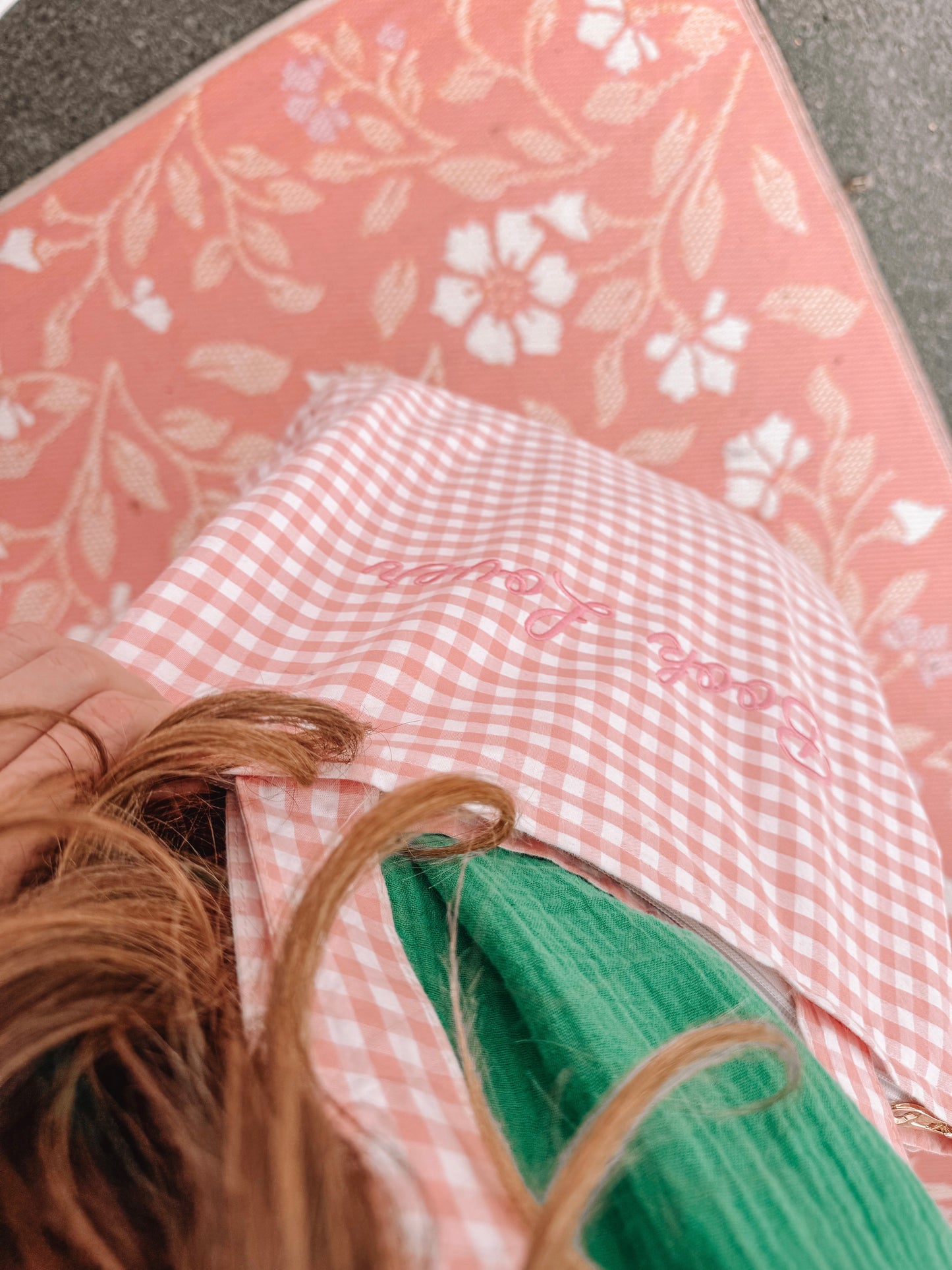 Pink Gingham Book Lover Bag