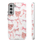 Pink Bows Iphone Phone Case, Polka Dot Bows, Cute Bow Pattern, Girly Phone Case