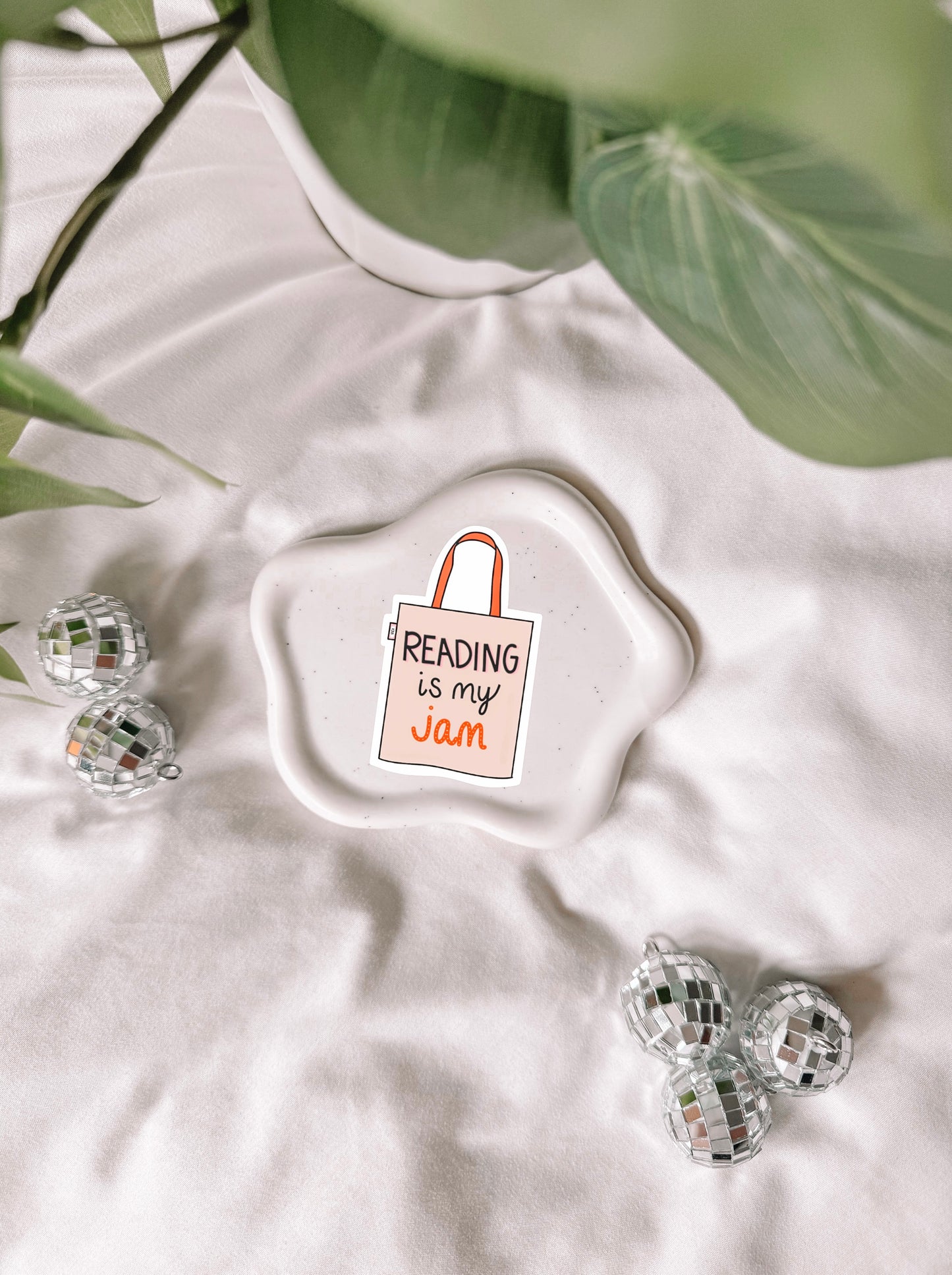Reading Is My Jam Tote Bag Sticker