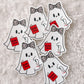 Thriller Ghoul Reading Ghost Sticker