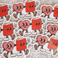 Retro Book Lover Valentine’s Day Sticker