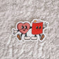 Retro Book Lover Valentine’s Day Sticker