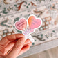 Emotionally Attached To Fictional Men Heart Lollipop Holographic Sticker