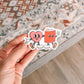 Retro Book Lover Valentine’s Day Sticker