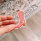 Valentine’s Day Pink Cowgirl Boot Holographic Sticker