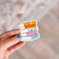 Em Hen Book Stack Sticker