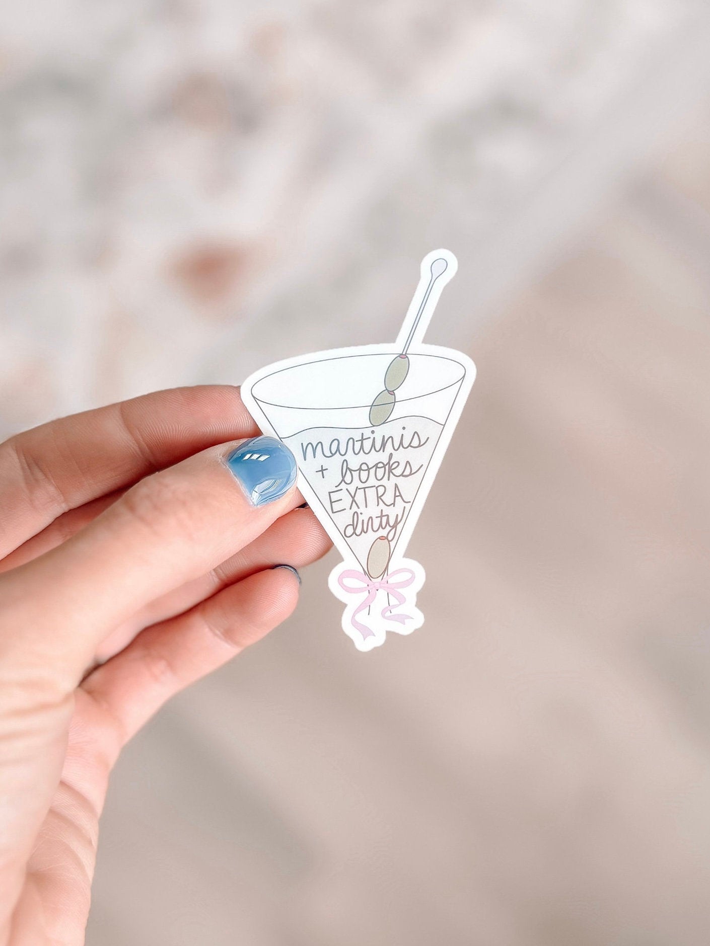 Martinis + Books Extra Dirty Holographic Sticker